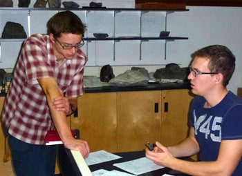 Earth sciences 235 discussing classwork.