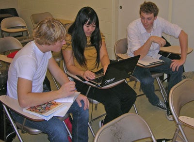 German 203 students working together.