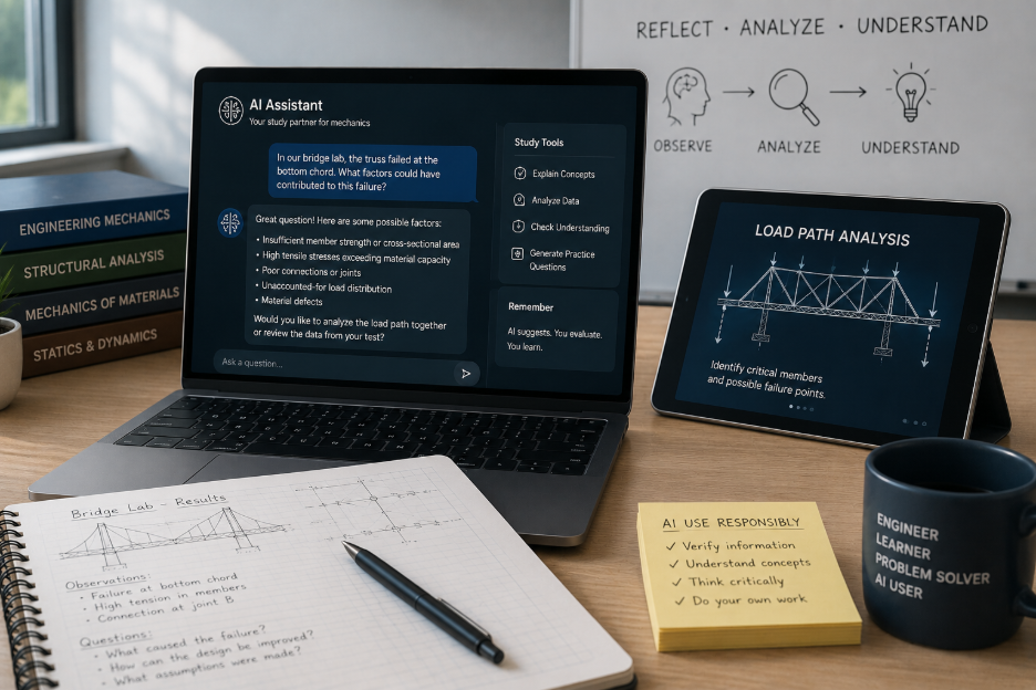 Study materials on desk