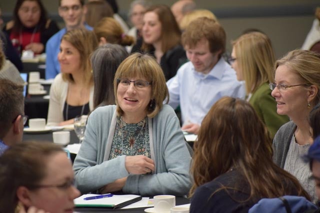 Suzanne Tyas (Applied Health) and other audience members at the Teaching and Learning Conference keynote address