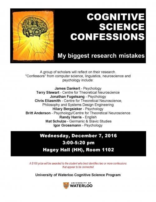 cognitive science poster with all of the names of presenters listed and time/day/location