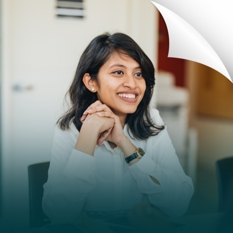 Link, woman smiling.