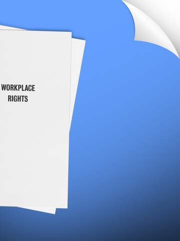Link, a stack of documents that says, "workplace rights".