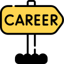 Arrow pointing right with the words 'career' transcribed on it