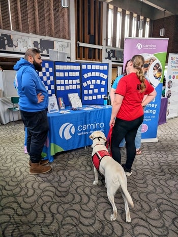 Camino Wellbeing booth at volunteer fair