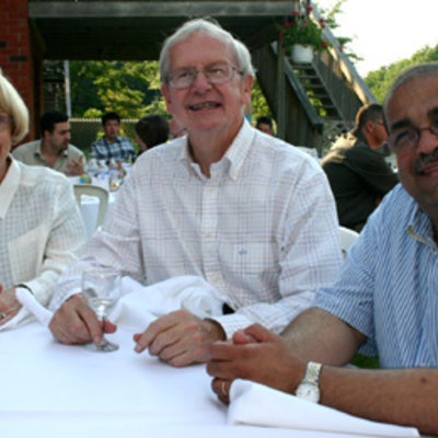 Dr. Raafat Mansour and two other attendees at BBQ 2005