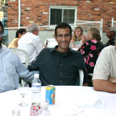 Three male guests at BBQ 2005