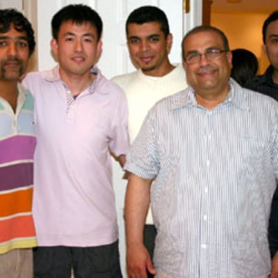 Dr. Raafat Mansour and other male attendees at BBQ 2008