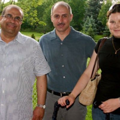 Dr. Raafat Mansour and two other attendees at BBQ 2008