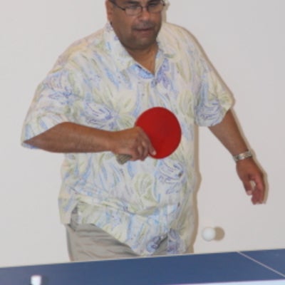 Dr. Raafat Mansour playing pinpong at BBQ 2010