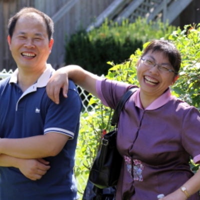Fengxi Huang and his wife at BBQ 2010