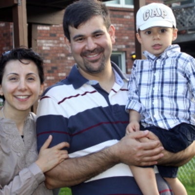 Sara Attar, her husband, and son at BBQ 2010