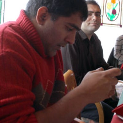 Neil Sarkar eating at Christmas lunch 2010