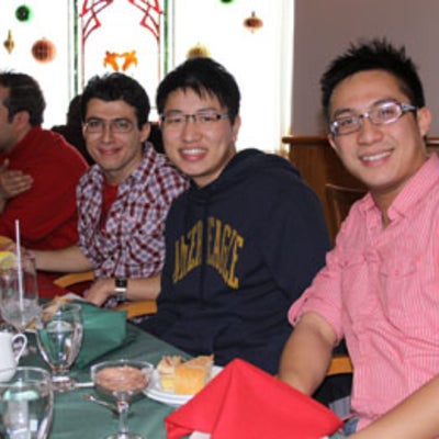 Scott Chen, Oliver Wong, and two other attendees at Christmas lunch 2010