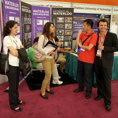 Students at booth