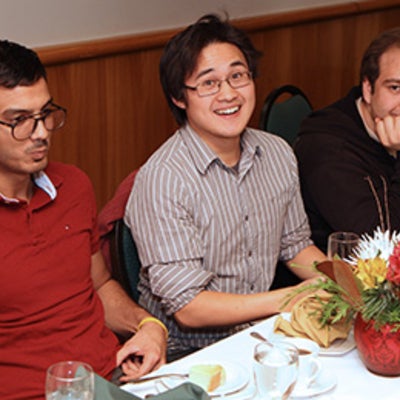 3 male attendees at Christmas lunch 2012