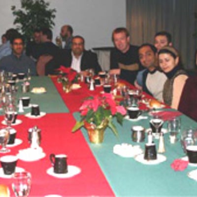 Group photo at Christmas lunch 2003