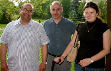 Dr. Raafat Mansour and two other attendees at BBQ 2008