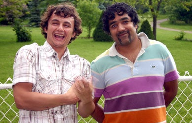 Neil Sarkar and Nino Zahirovic smiling at BBQ 2008