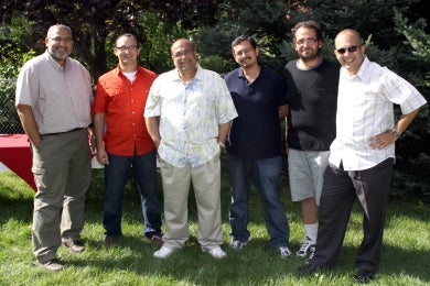 Dr. Raafat Mansour and five other male attendees at BBQ 2010