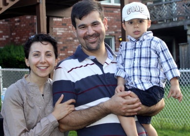 Sara Attar, her husband, and son at BBQ 2010