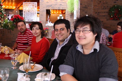 Geoff Lee, Sormeh Setoodeh, and two other attendees at Christmas lunch 2010