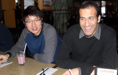 Oliver Wong and Siamak Fouladi at Christmas lunch 2009