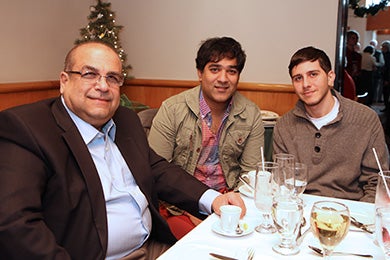 Dr. Raafat Mansour, Neil Sarkar, and one other attendee at Christmas lunch 2012