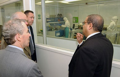 Raafat Mansour showing the lab
