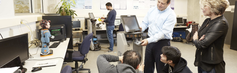 Students and researchers working in one of the CPAMI labs