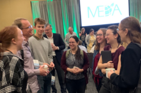 Students chatting at MEDA convention 2022