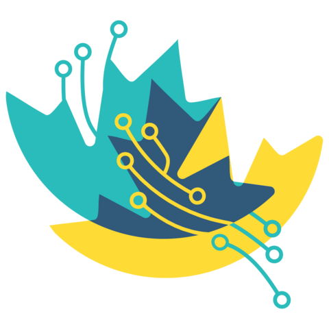 Build Peace conference logo with overlapping maple leaves and network linkages
