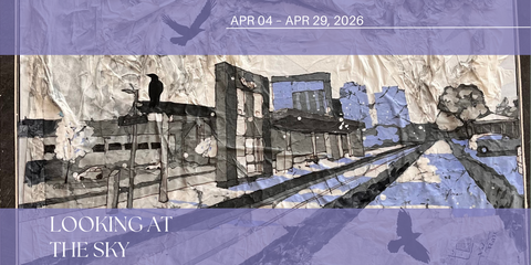 art piece of birds flying around train station