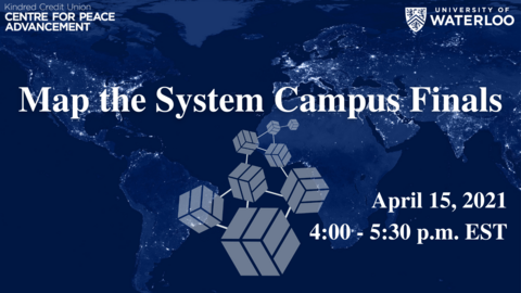 Poster for Map the System Campus Finals 2021 from 4:00 to 5:30 pm on April 15th