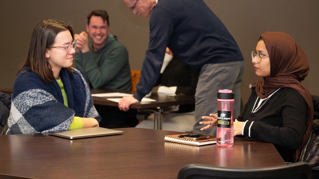 two women having a conversation