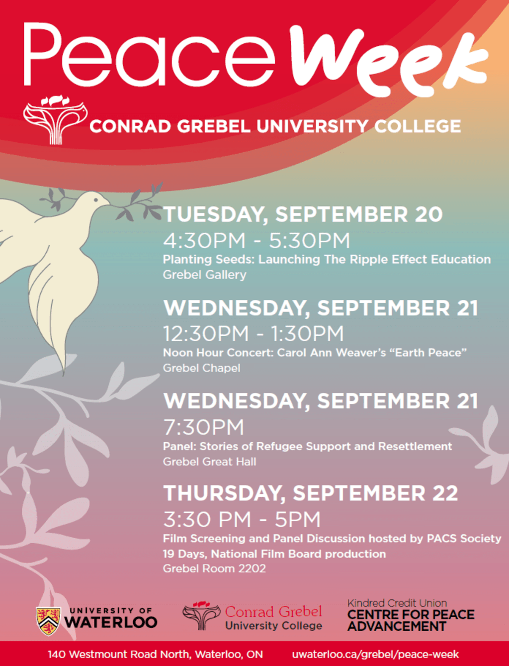 Peace Week events poster