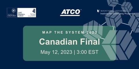Map the System Canadian finals graphic saying the event will take place May 12th at 3:00pm
