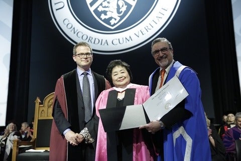 Setsuko receives her honorary doctorate