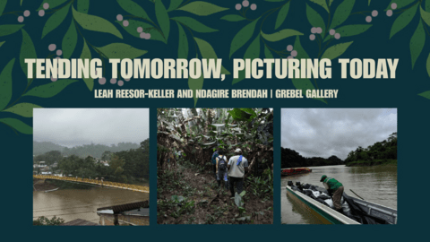 Lake and people hiking