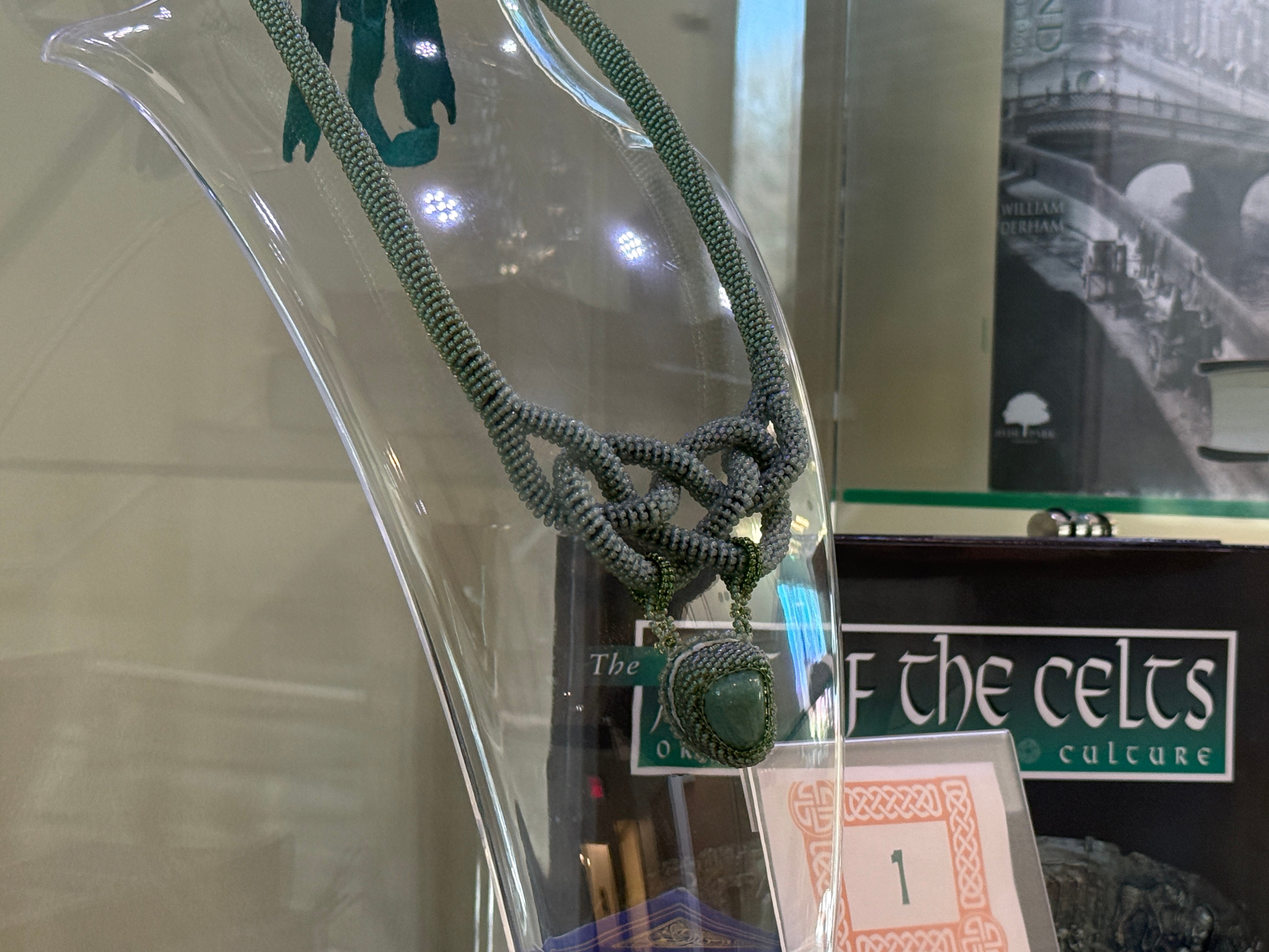 green beaded necklace