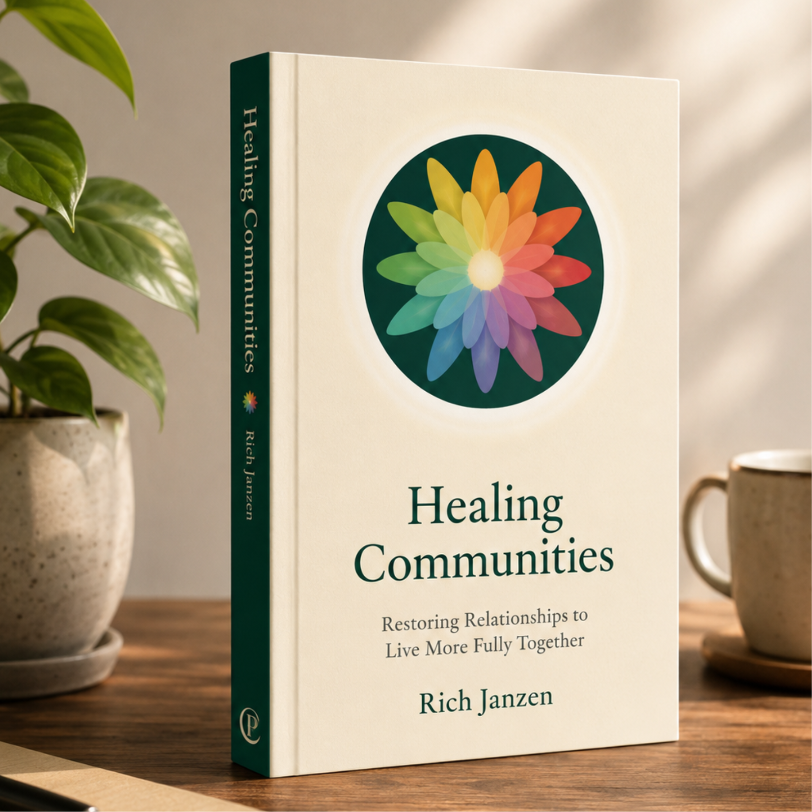 Healing Communities book by Rich Janzen on a table