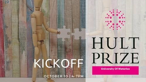 Hult prize logo and image of mannequins solving problems