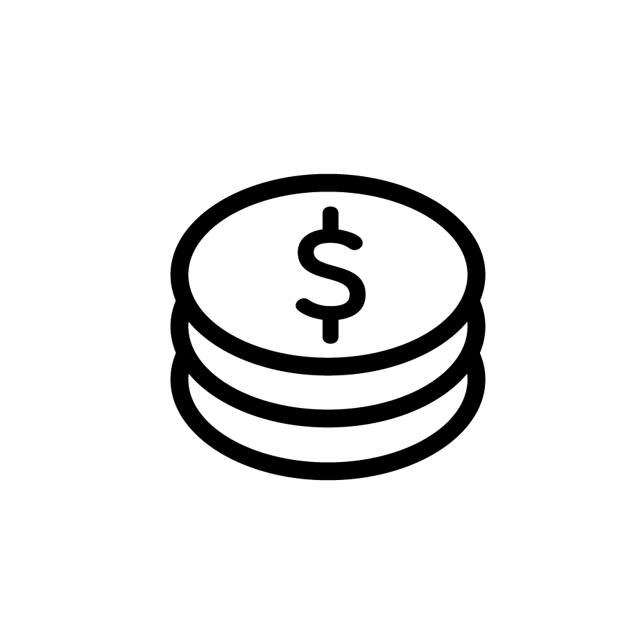 A stack of cartoon coins