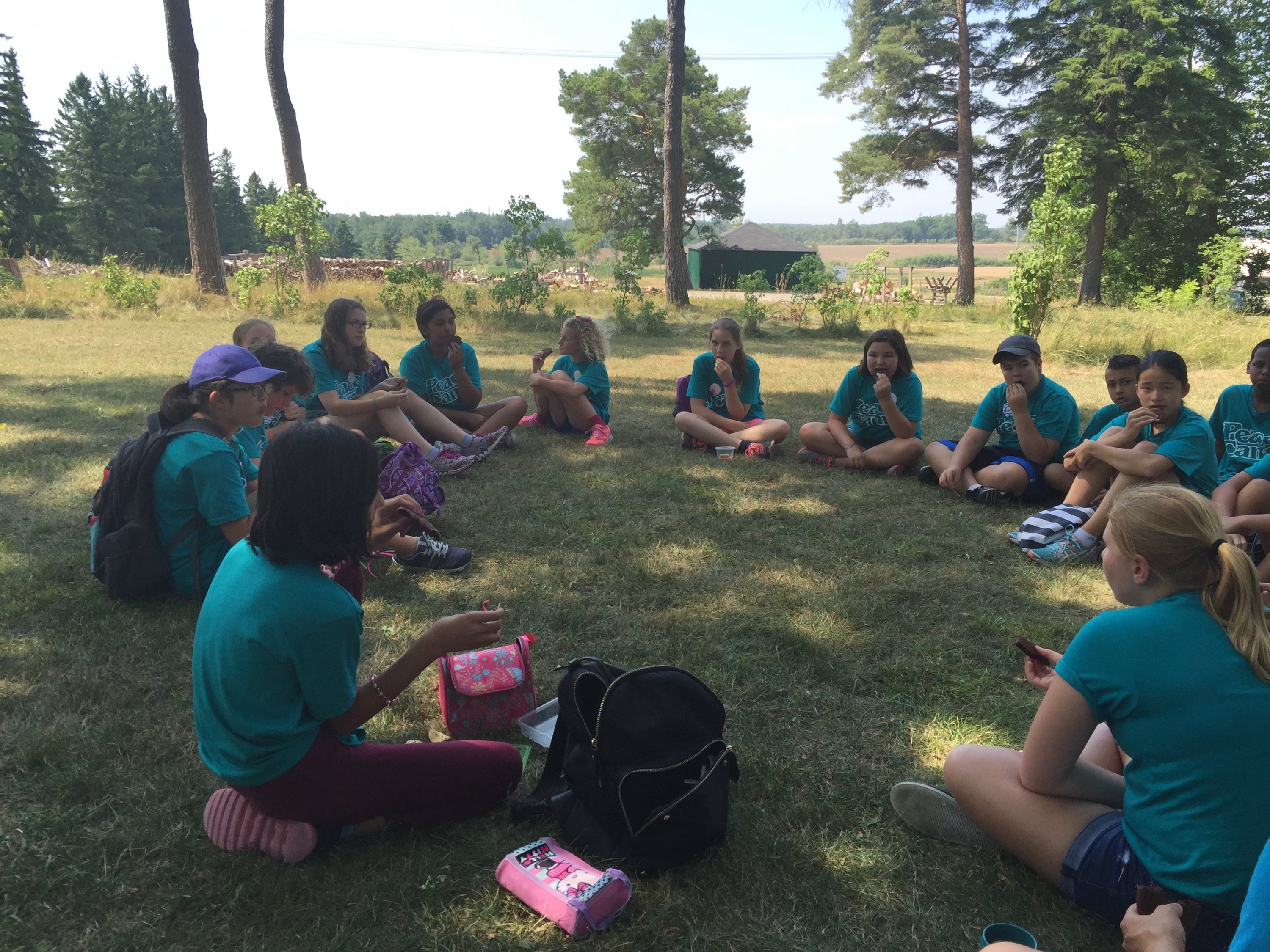 Campers learn at Ignatius Farm