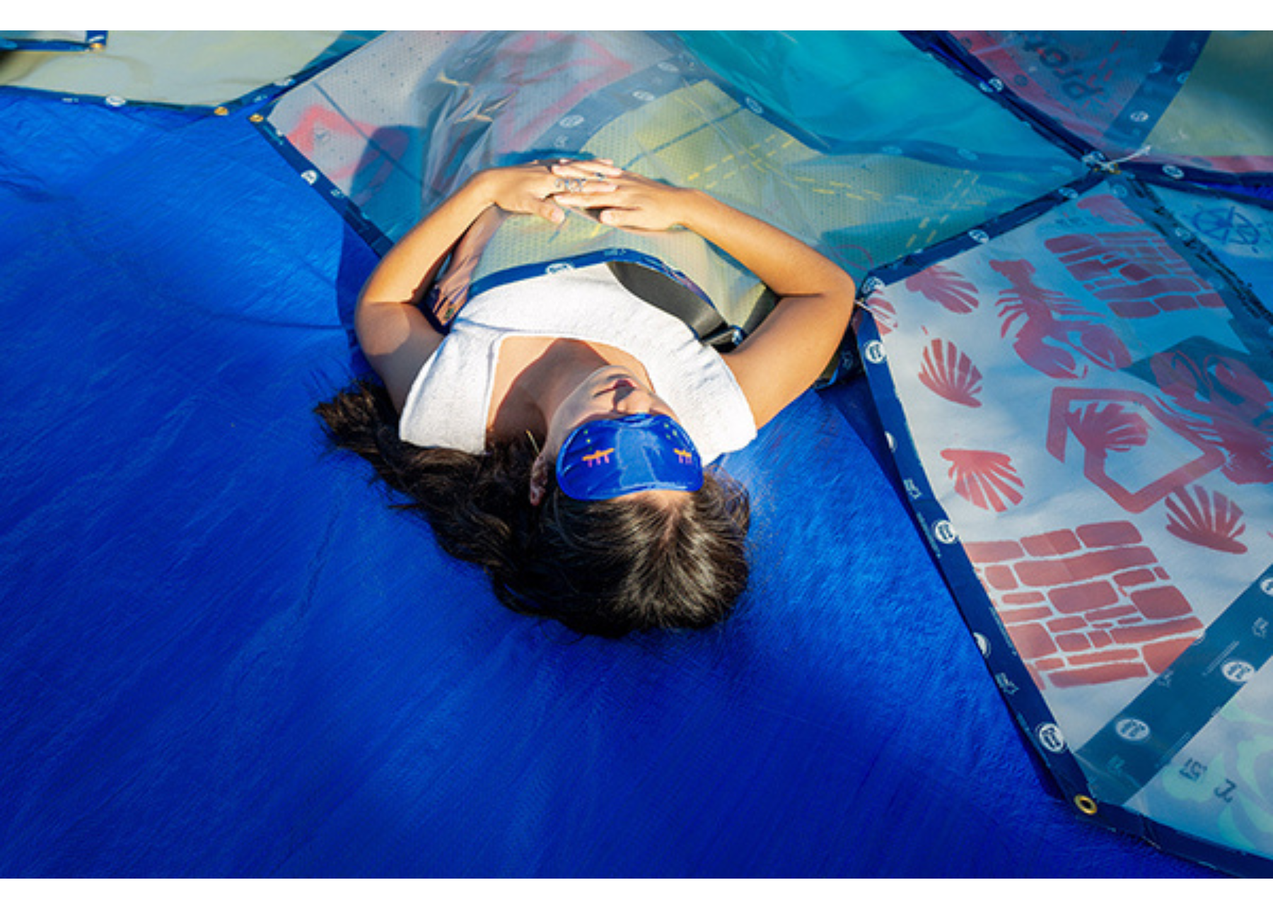 Girl sleeping with face mask on