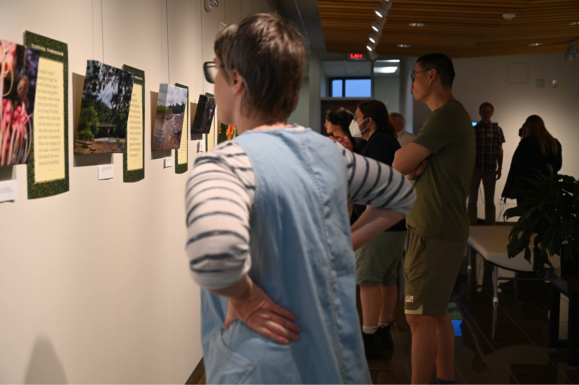 People looking at art