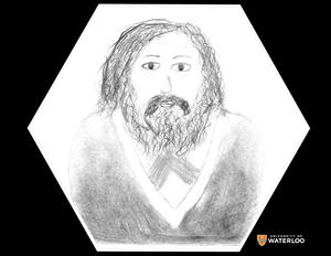 Portrait of Mendeleev created in pencil