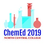 ChemEd 2019 logo with beakers and flasks