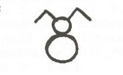 two circles with stick bunny ears