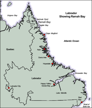 Location of Ramah Bay, Labrador